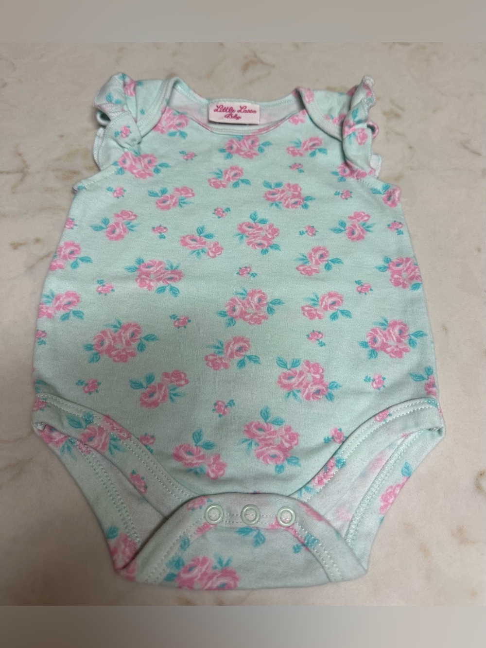 Little Lass Baby Floral Bodysuit 3/6M